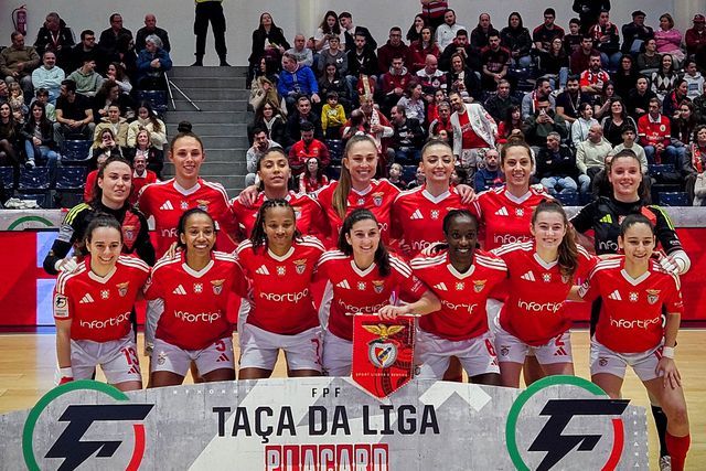 Benfica antes do início da final da Taça da Liga