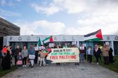 Protestos na sede da FAI (Federação irlandesa de futebol) apelam ao boicote do jogo frente a Israel, da Liga das Nações