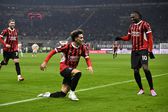 Festejos do Milan, com Giménez, João Félix e Rafael Leão