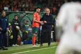 Roberto Martínez com Gonçalo Ramos no jogo entre Portugal e Dinamarca