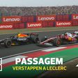 A ultrapassagem de Verstappen a Leclerc a três voltas do fim