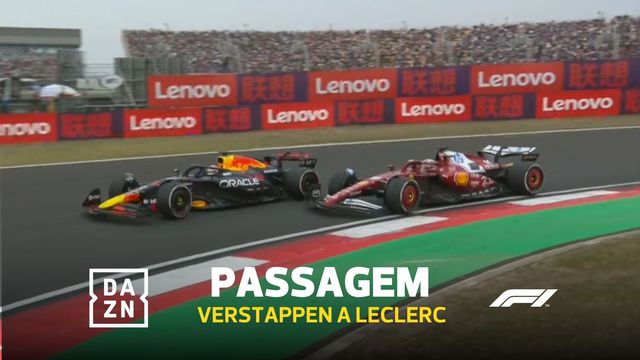 A ultrapassagem de Verstappen a Leclerc a três voltas do fim