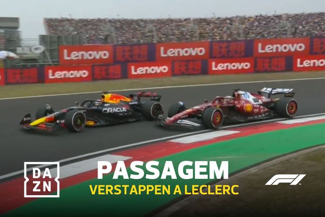 A ultrapassagem de Verstappen a Leclerc a três voltas do fim