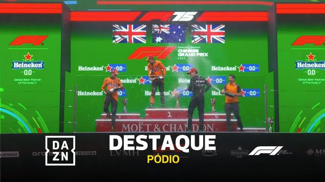 Pódio em Xangai: sorrisos e champanhe