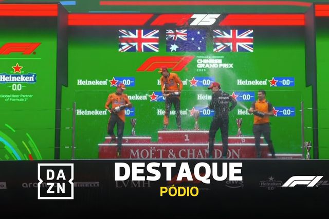 Pódio em Xangai: sorrisos e champanhe