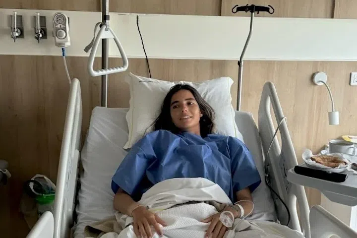 Teresa Bonvalot, 26 anos, vai começar a recuperação após cirurgia ao pé. Foto Instagram Teresa Bonvalot
