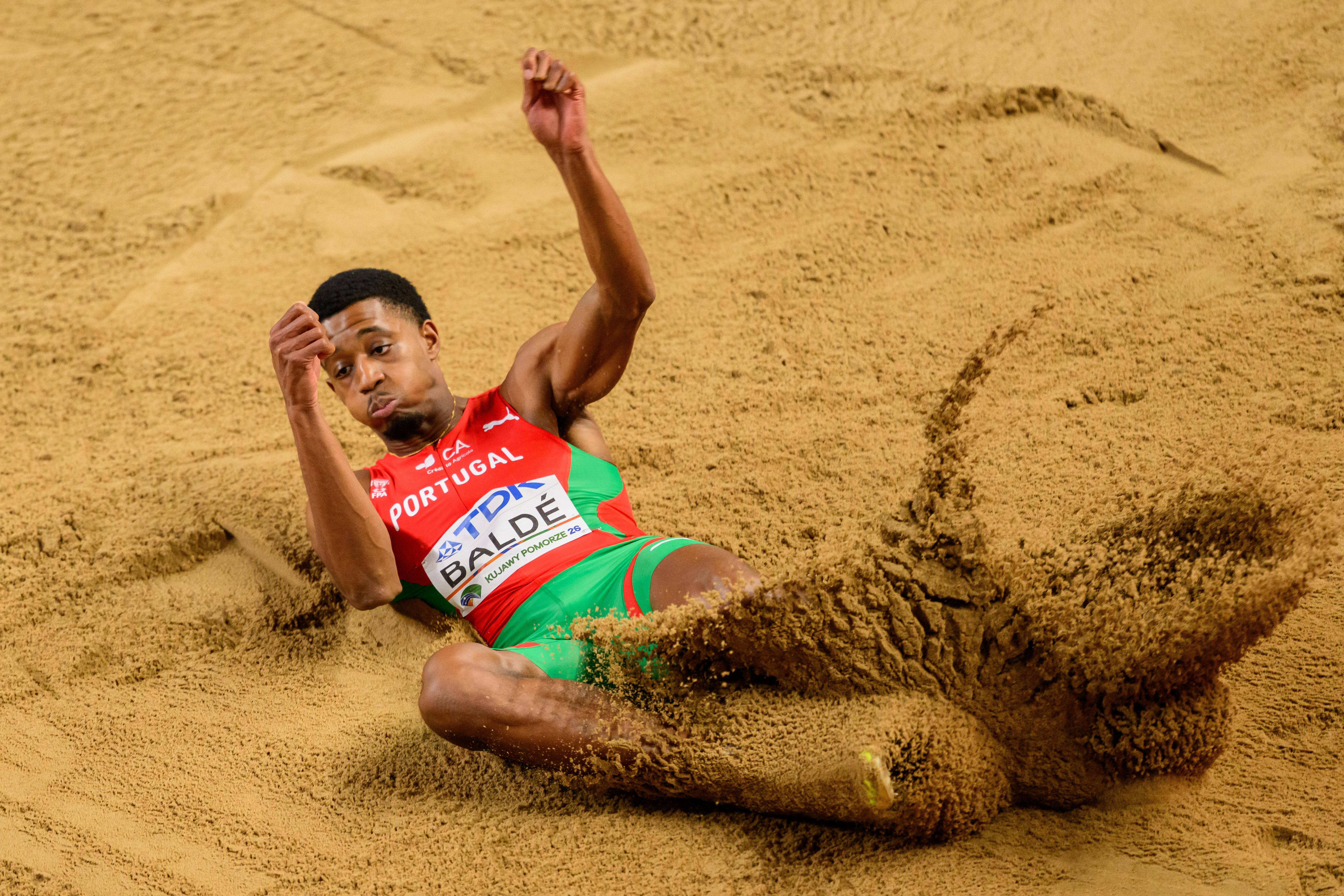 Gerson Baldé conquistou o ouro no último salto nos Mundiais da Polónia. IMAGO