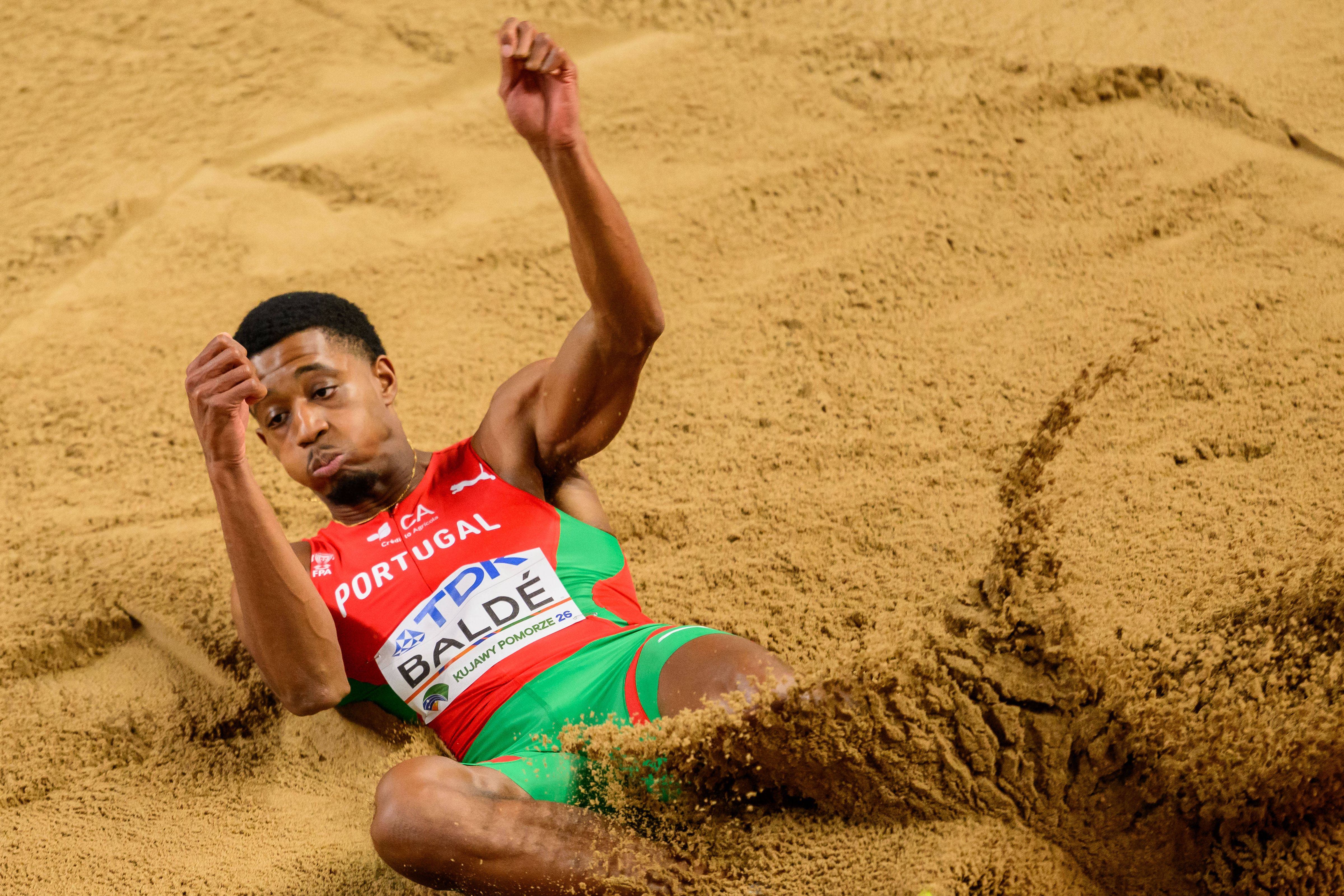 Gerson Baldé conquistou o ouro no último salto nos Mundiais da Polónia. IMAGO