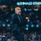 Pep Guardiola eufórico com a vitória do Man. City no Etihad, na compensação