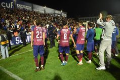 Jogadores do Torreense a festejar o apuramento - Foto: Miguel Nunes