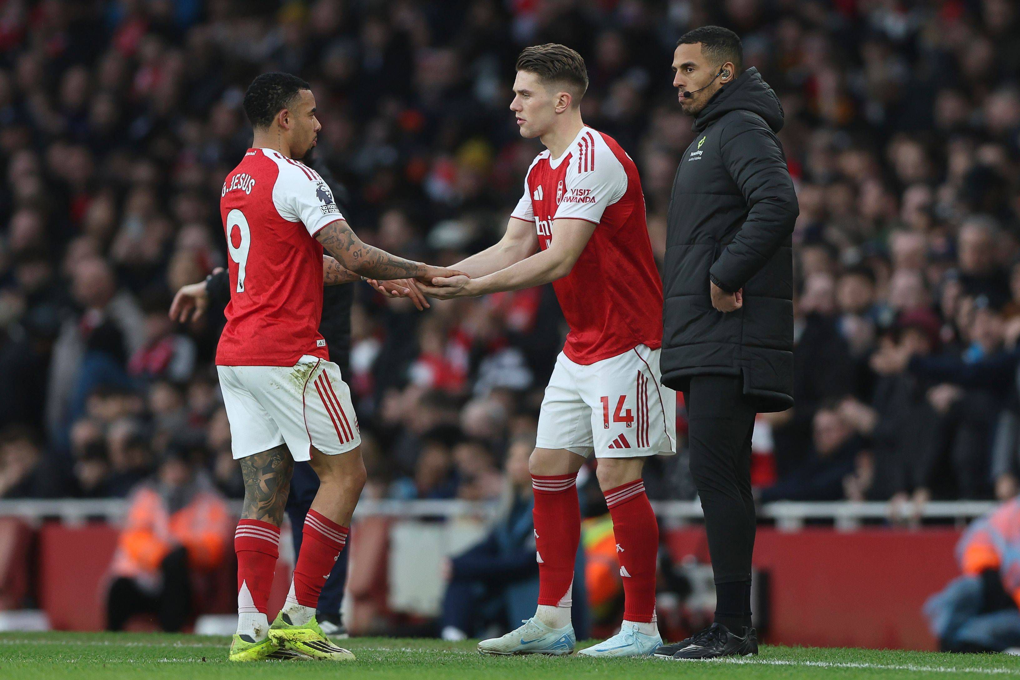 Gabriel Jesus a ser substituído por Viktor Gyokeres no Arsenal