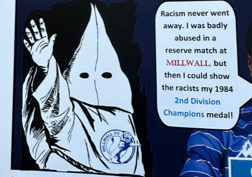 Associação em livro educativo do Millwall ao KKK (D.R.)