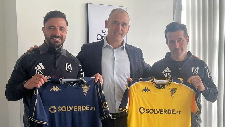Marco Silva e Gonçalo Santos recebem visita do presidente da SAD do Estoril