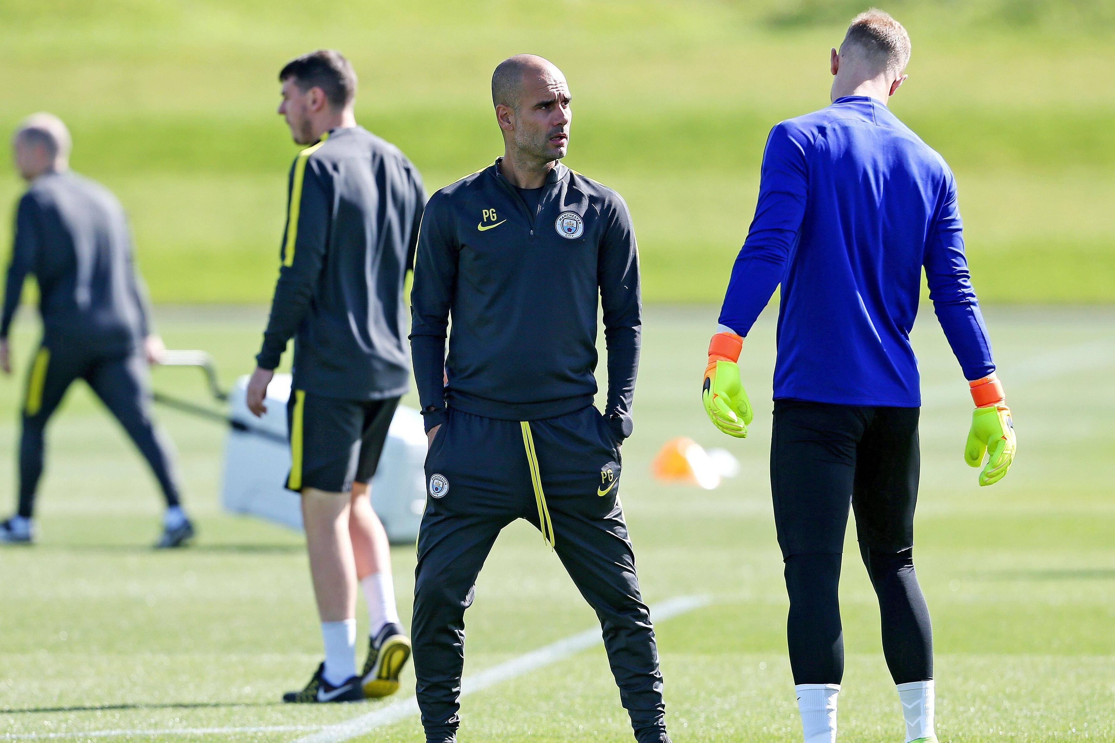 Guardiola com Joe Hart