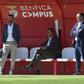 Simão Sabrosa, Rui Costa e Mário Branco, respetivamente diretor-técnico, presidente e diretor-geral do Benfica (foto: Miguel Nunes)