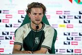 Morten Hjulmand, médio e capitão do Sporting, na conferência de imprensa de antevisão da final da Taça de Portugal - Foto: SPORTING CP