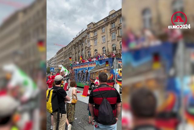 O ambiente em Frankfurt antes do Suíça-Alemanha