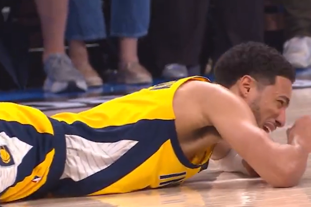 Lesão arrepiante de Haliburton na final da NBA: saiu em lágrimas (vídeo)