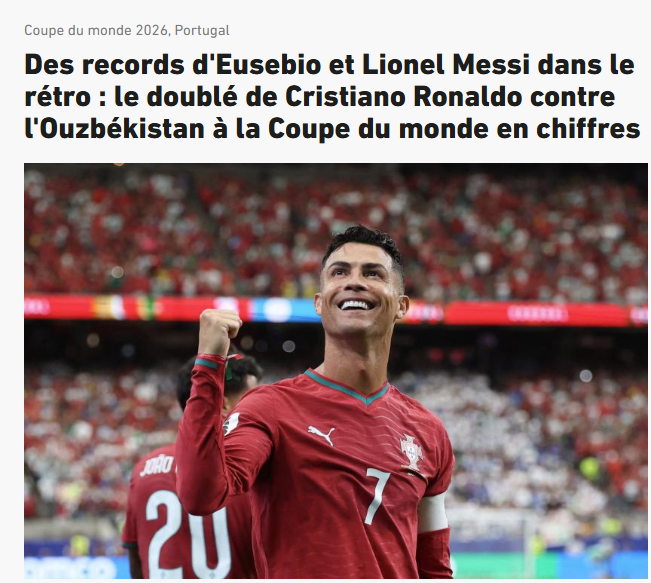 L'Équipe: «Recordes de Eusébio e Messi no retrovisor»