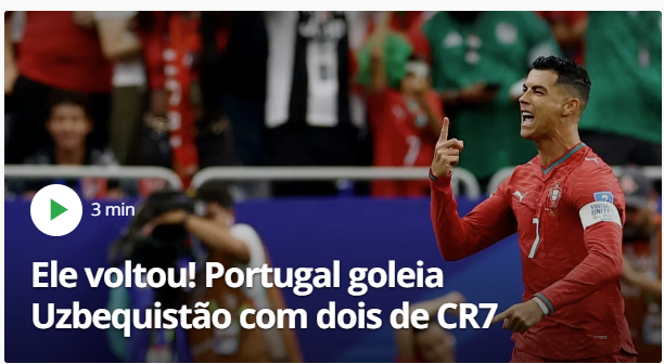 Globoesporte (Brasil): «Ele voltou»