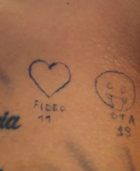 Prestianni recebeu tatuagens feitas por Otamendi e Di María (Instagram Prestianni)