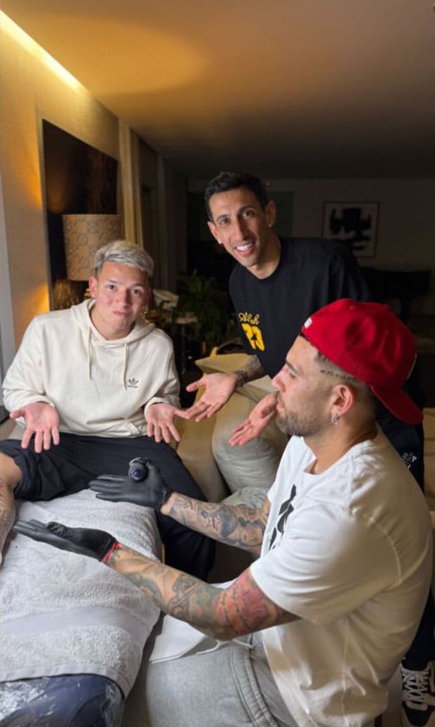 Prestianni recebeu tatuagens feitas por Otamendi e Di María (Instagram Prestianni)