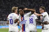 Malick Fofana a celebrar o primeiro golo do Lyon