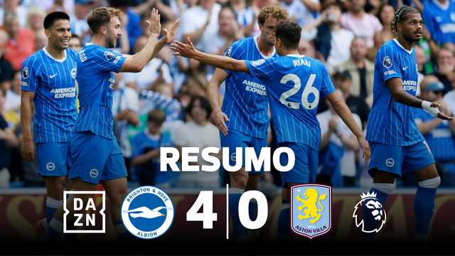 Autogolo caricato de ex-Benfica lança goleada do Brighton ao Aston Villa (resumo)