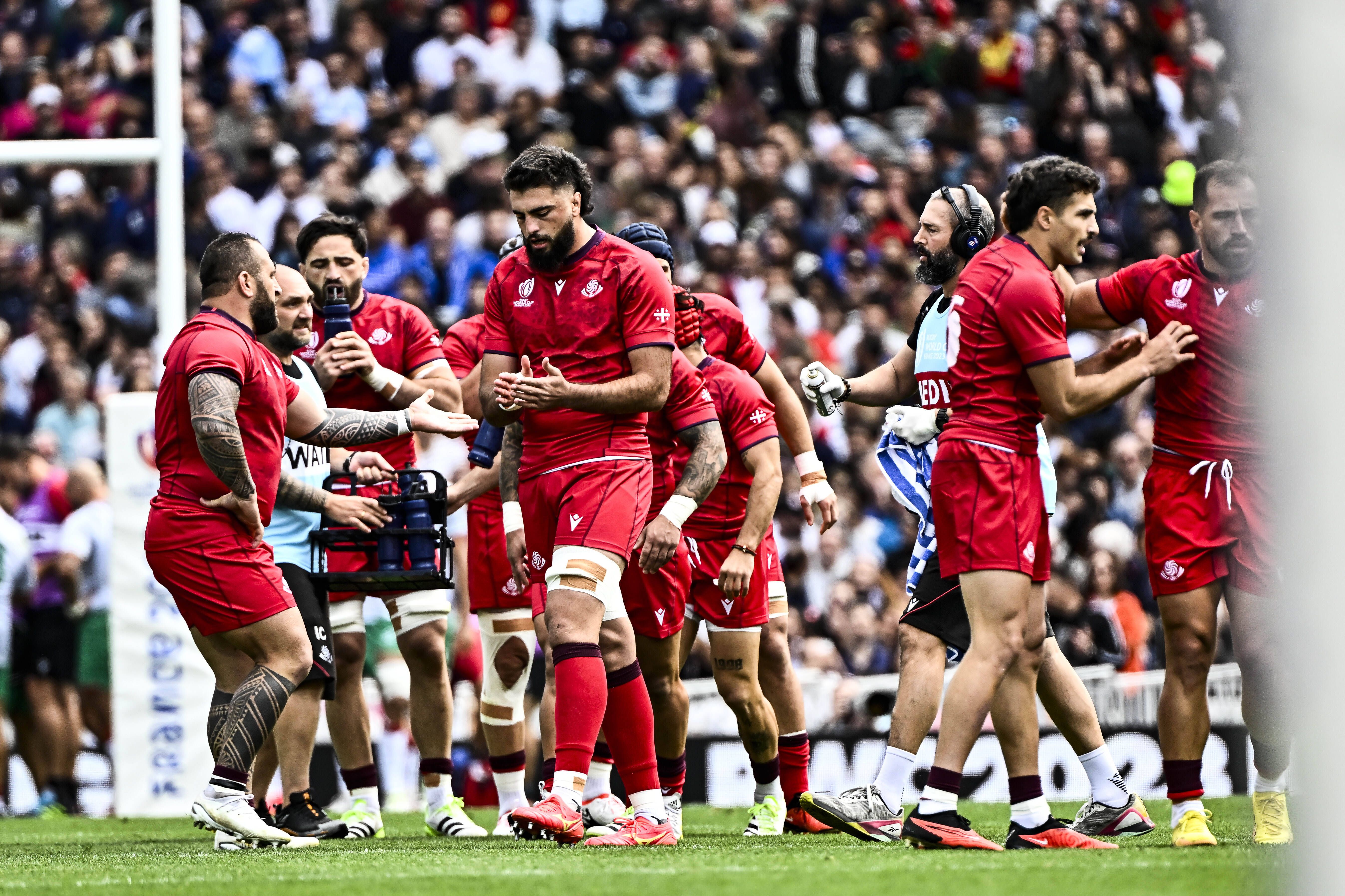 Jogo de rugby entre a geórgia e o conceito de portugal para o torneio de  rugby