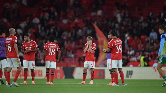 Frustração dos jogadores do Benfica