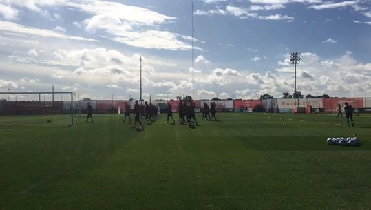 Treino do Benfica antes da Real Sociedad