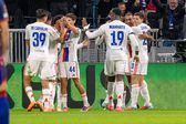 Jogadores do Lyon a celebrarem o primeiro golo ao Basileia