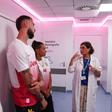 Debast e Ana Dias atentos às explicações (Foto Sporting CP)