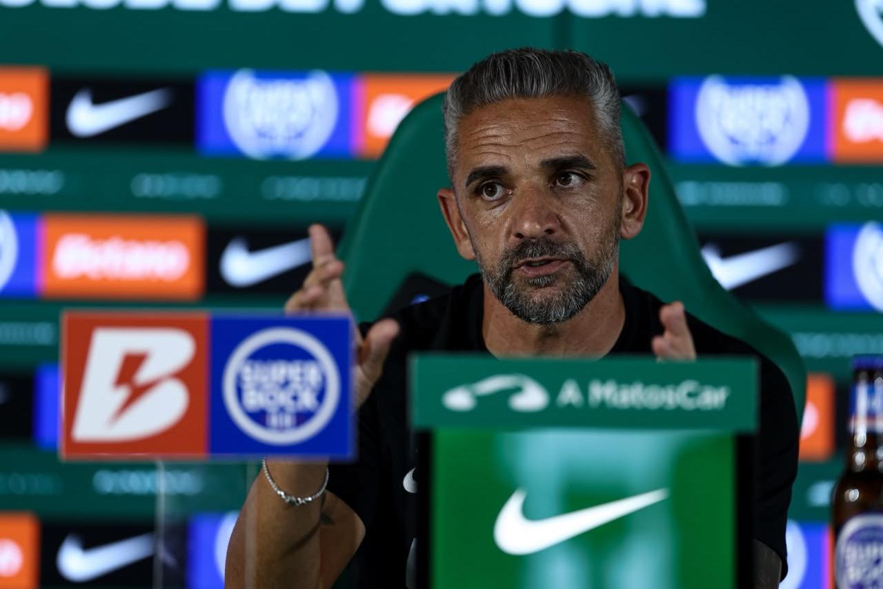 Rui Borges fez conferência de imprensa na Academia Cristiano Ronaldo, em Alcochete - Foto: SPORTING CP