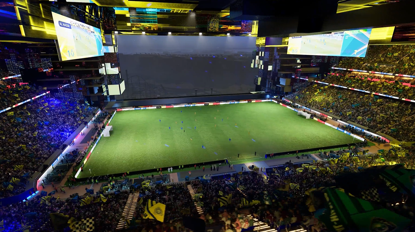 Estádio Prince Mohammed bin Salman, em Qiddiya. Imagem Populous