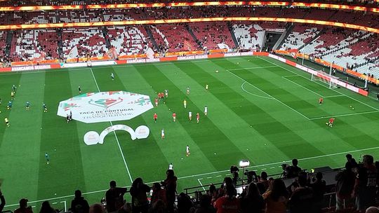 Equipa do Benfica entra em campo para aquecer (vídeo)