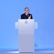 Florentino Pérez durante discurso na AG do Real Madrid