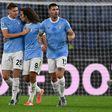 Jogadores da Lazio celebram golo de Matteo Guendouzi (ao centro) frente ao Lecce