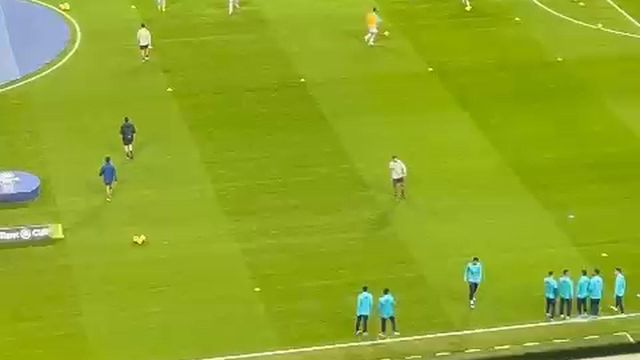 O aquecimento do FC Porto para o duelo com o Leixões