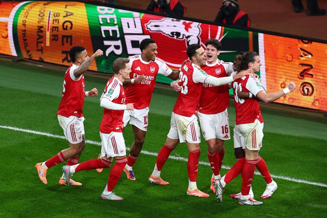 Festejos dos jogadores do Arsenal (IMAGO)