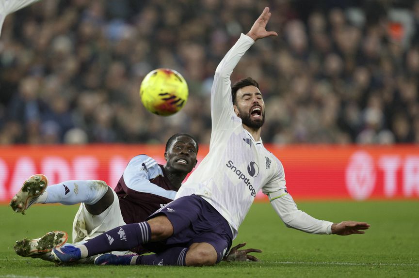 Bruno Fernandes magoou-se frente ao Aston Villa (IMAGO)