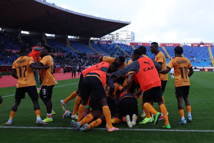 Zâmbia festeja golo de Patson Daka