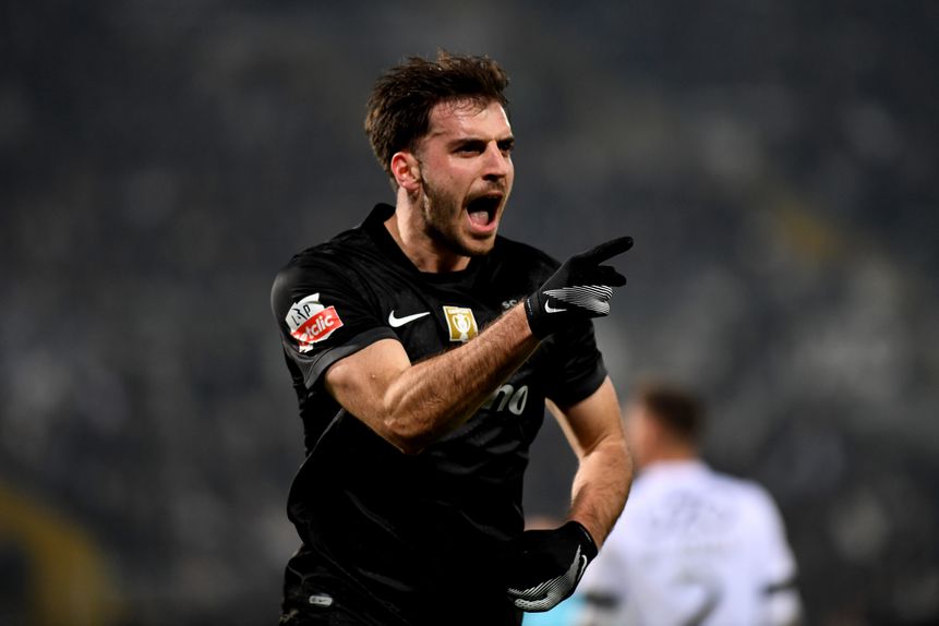 Fotis Ioannidis a festejar o segundo jogo seguido a marcar - Foto: Rogério Ferreira / Kapta+