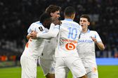 Jogadores do Marselha a celebrar a vitória