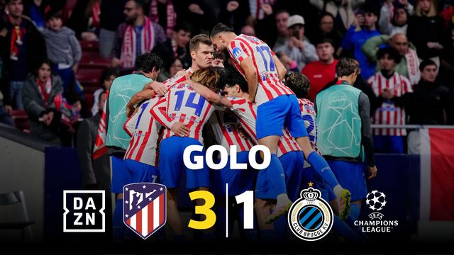 Bela jogada coletiva termina com o terceiro do Atlético frente ao Club Brugge