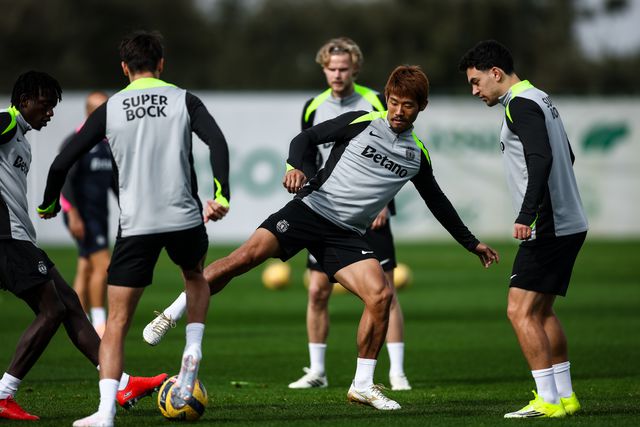 Morita em ação durante o treino desta manhã - Foto: Sporting CP