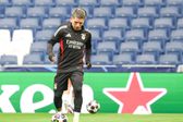 Prestianni, extremo do Benfica, a treinar-se no estádio do Real Madrid (foto: SL Benfica)