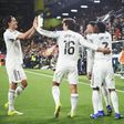 Jogadores do Real Madrid celebram golo