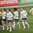 Jogadoras a treinar na Cidade do Futebol - Foto: Miguel Nunes