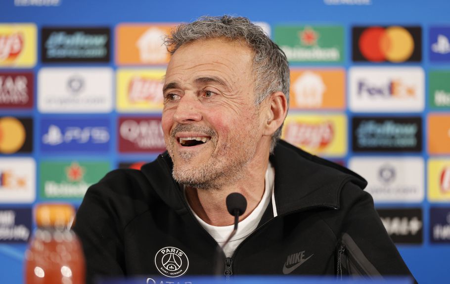 Luis Enrique em momento de boa disposição